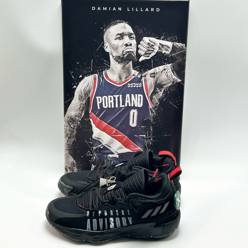 🏀⛹🏽⏰💵⚠️🔴⚫️⚪️adidas - Dame 7 Opponent Advisory Sneakers. - Picture 8 of 16